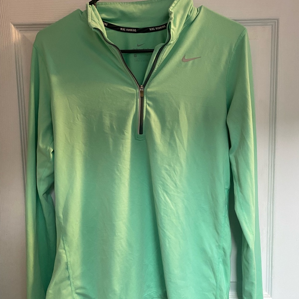 Nike Women's Mint Green Quarter-Zip Sweatshirt
